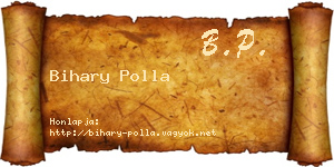 Bihary Polla névjegykártya